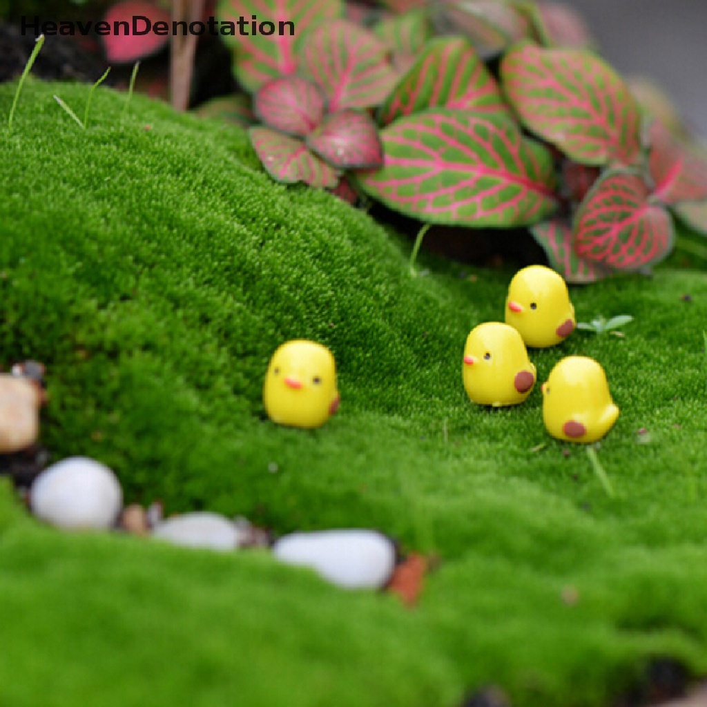 (Heavendenotation) 5pcs Miniatur Ayam Kuning Untuk Dekorasi Terarium / Rumah Boneka Diy