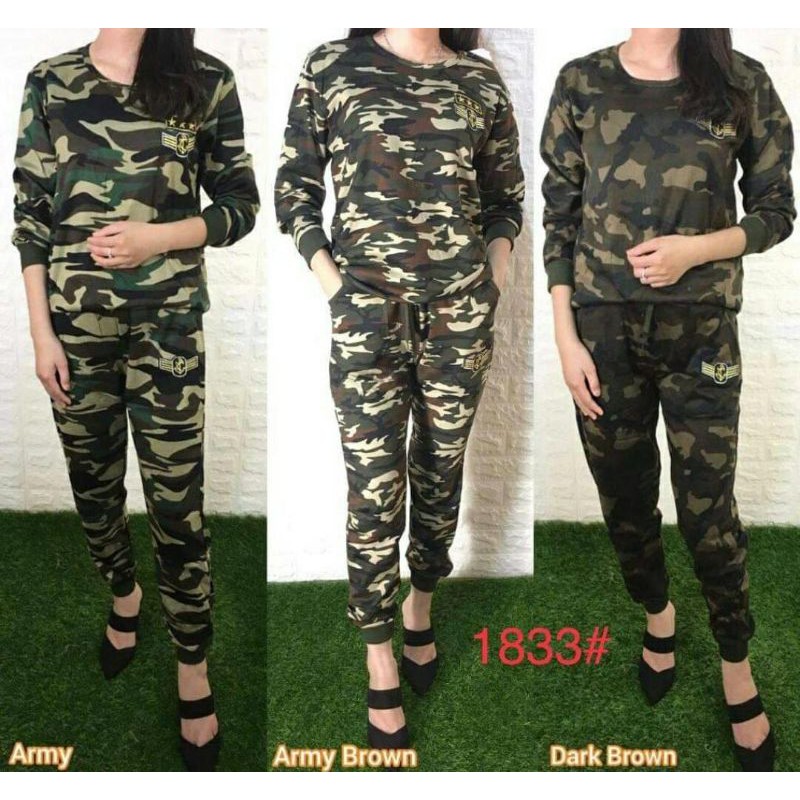 set senam wanita olahraga aerobic dan zumba mtif army
