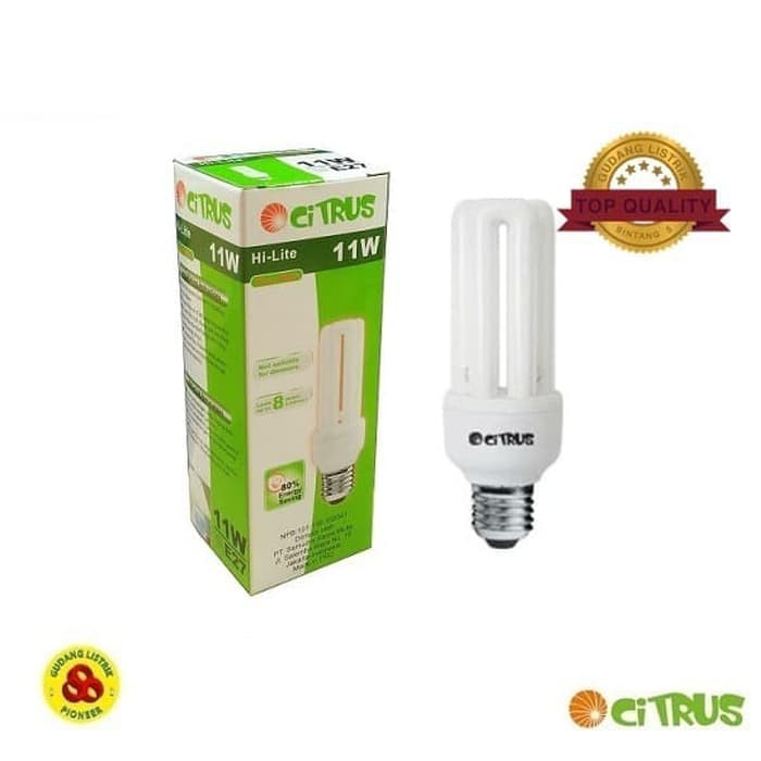 Citrus Lampu Hi-lite 11W E27 Kuning 3U Bohlam Hemat Energi 11 Watt WW