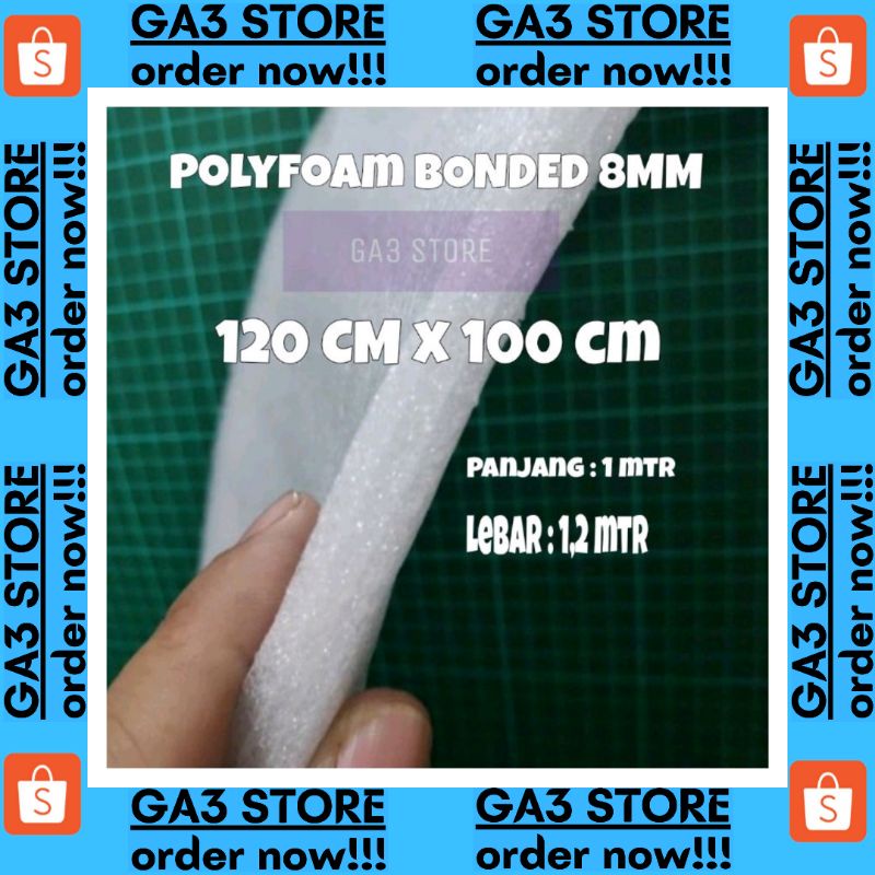 

Busa Polyfoam 8MM x 1,2 MTR x 1 MTR ( Max 2 MTR) Tahan Banting- Lentur Protektif Packaging