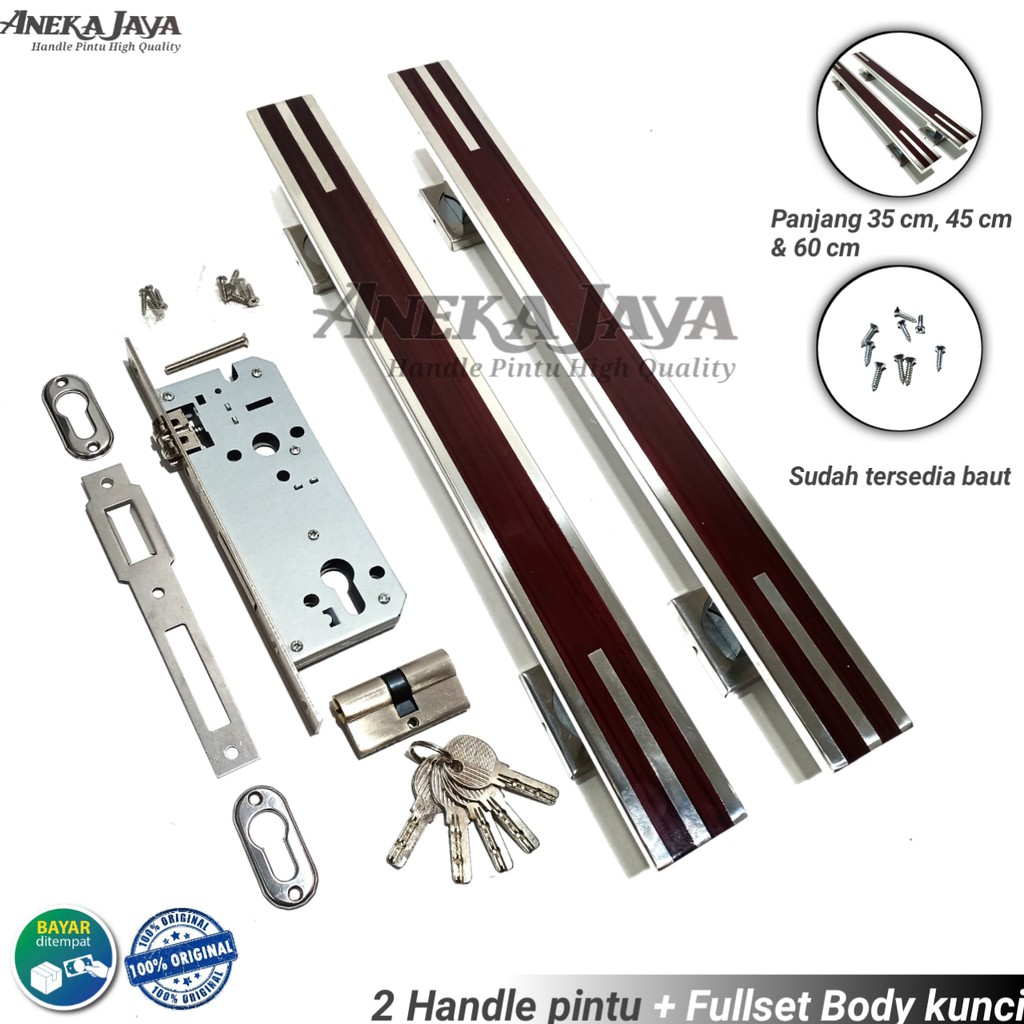 Satu set handle pintu rumah 35 cm 45 cm 60 cm murah modern tarikan pintu stainless gagang pintu baru