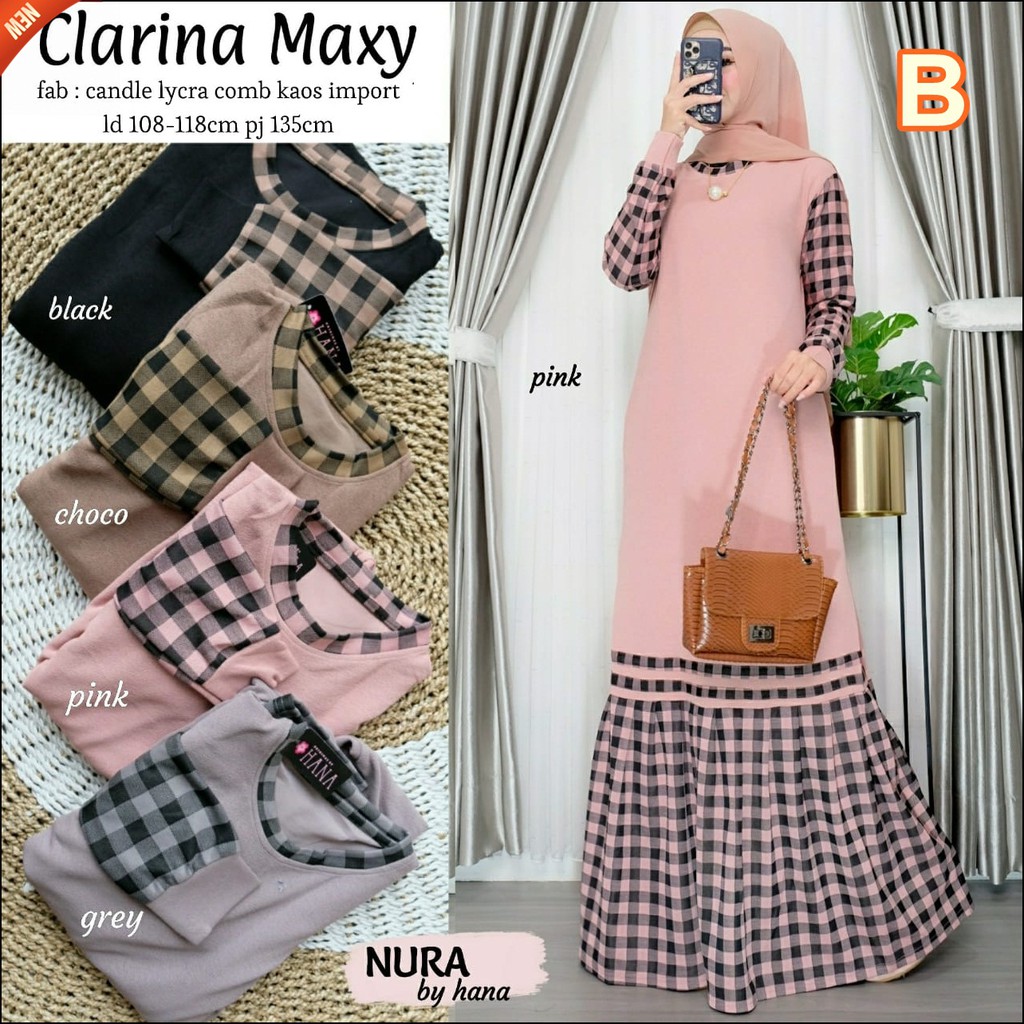 GAMIS MAXY DRESS  BAJU MUSLIM WANITA REMAJA KEKINIAN TERBARU BAJU GAMIS KOTAK KOTAK