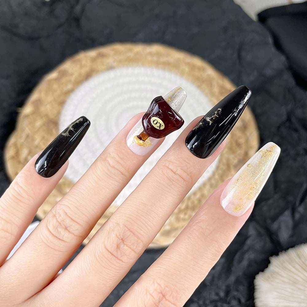 MXBEAUTY Mini Wine bottle Nail Decoration Retro Manicure Tool Nail Art Jewelry Luxurious Charm INS-style Japanese XO Wine Red Wine DIY Ornaments