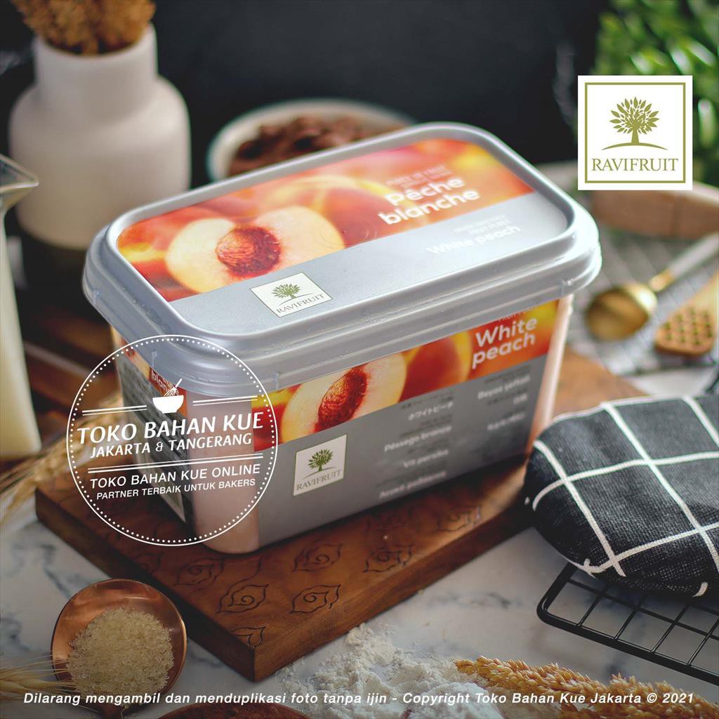 

Ravi Fruit PUREE Buah Beku 1kg Persik RaviFruit Peach Peche Blanche