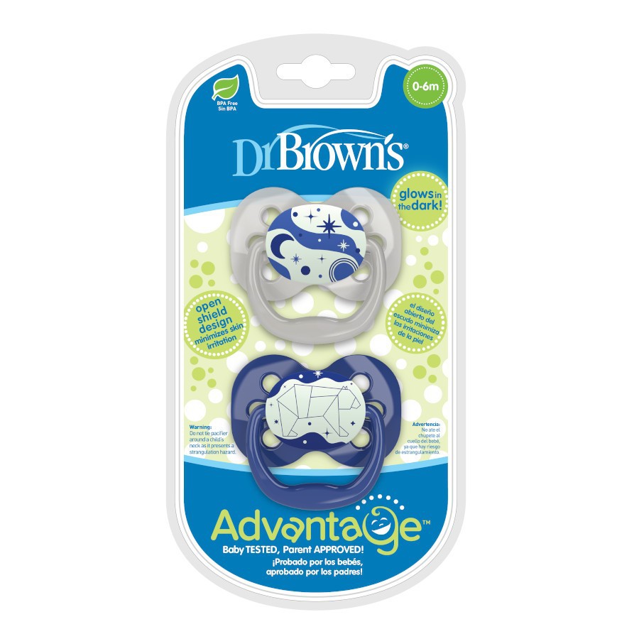 Dr Brown's Advantage Pacifier Glows in the Dark/Empeng bayi