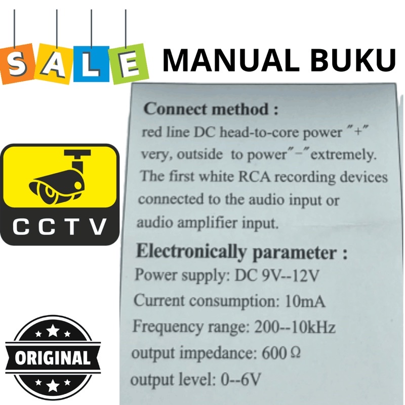 AUDIO MONITORING CCTV plus jack audio / MIC CAMERA CCTV