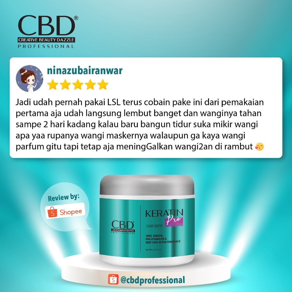 CBD Professional Keratin Pro Daily Use Hair Mask (Masker Rambut/Treatment) 500gr