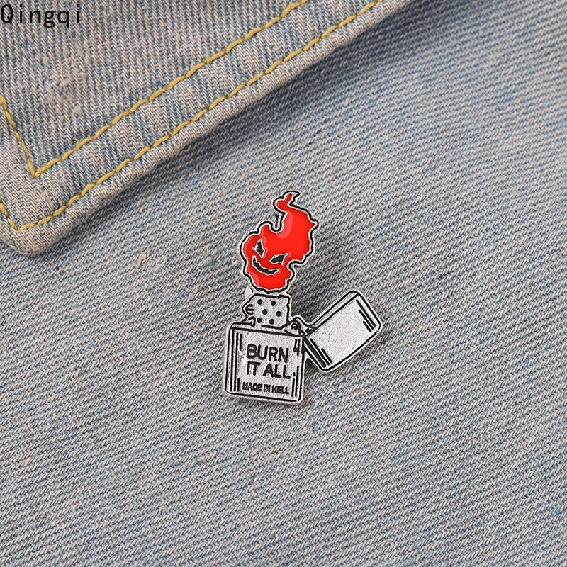 Bros Pin Enamel Bentuk Korek Api Untuk Aksesoris Pakaian