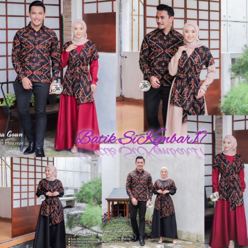 BAJU COUPLE TERBARU 2022 / BATIK COUPLE PASANGAN / COUPLE BATIK TERBARU / COUPLE BATIK GAMIS MODERN 