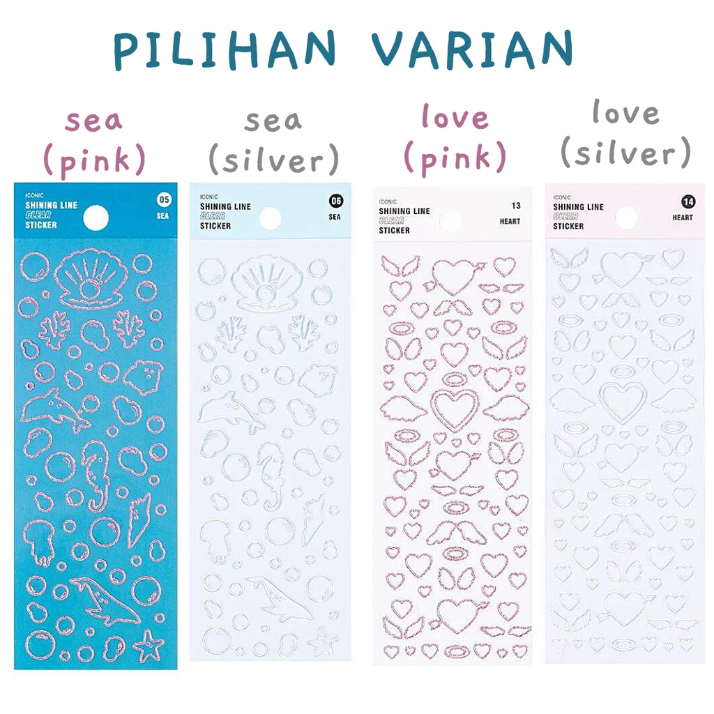 Sticker Deco Outline Hologram / Sticker Journaling Line Laser-7
