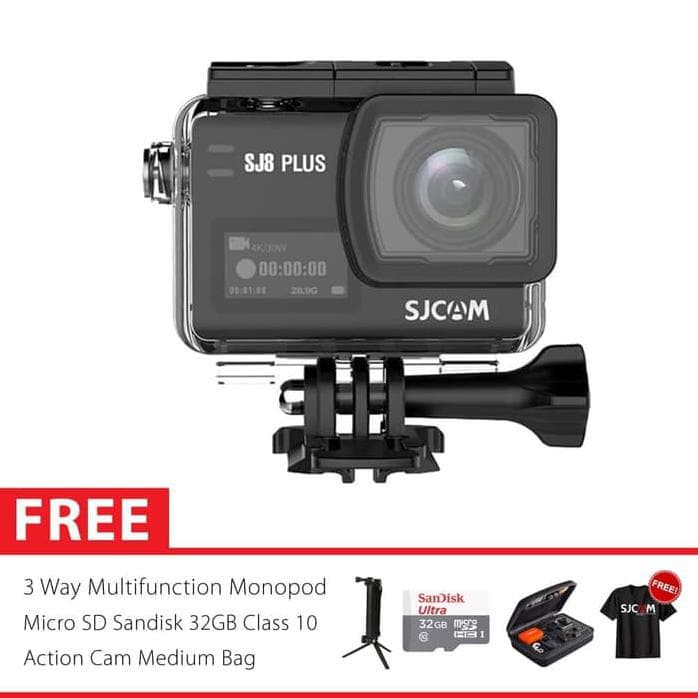 SJCAM SJ8 PLUS 4K Touchscreen Action Kamera 3 Way Super 32GB