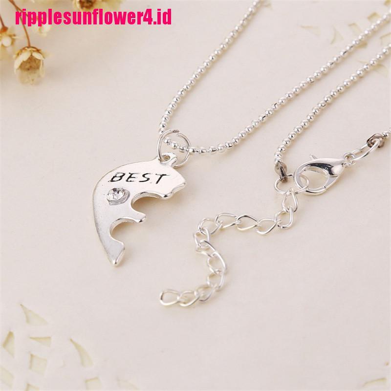 Kalung Rantai Dengan Liontin Hati Motif Tulisan Best Friends Untuk Wanita