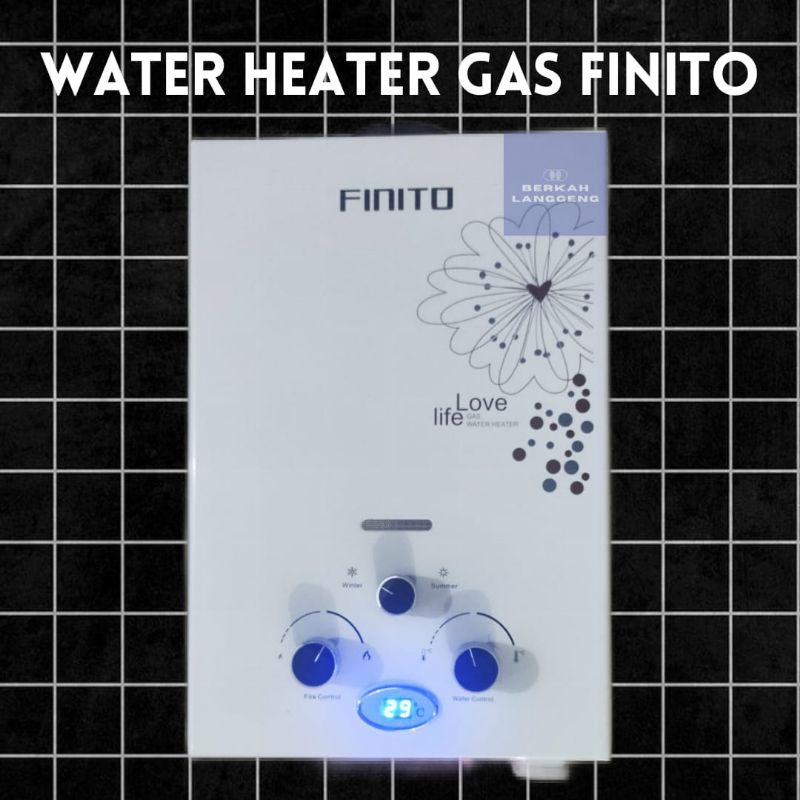 Water Heater Gas Finito Matrix LED/Tempered