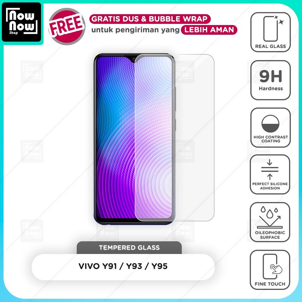 Tempered Glass Anti Gores VIVO Y91 / Y93 / Y95 Screen Guard Protector 9H Kaca Temperglass