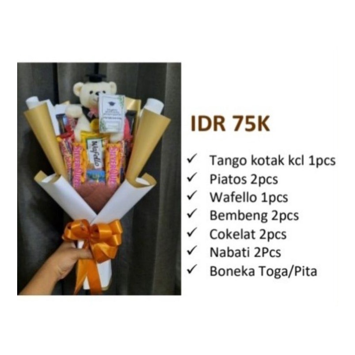 

Buket snack/buket snack boneka/buket cokelat boneka/buket ulangtahun/buket wisuda