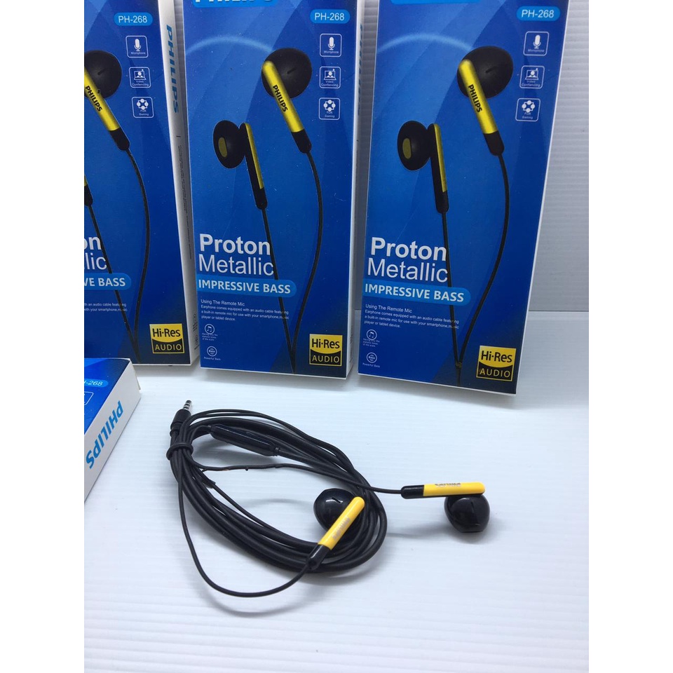 Headset Handsfree Earphone HF Philips QP-268 Proton Metallic