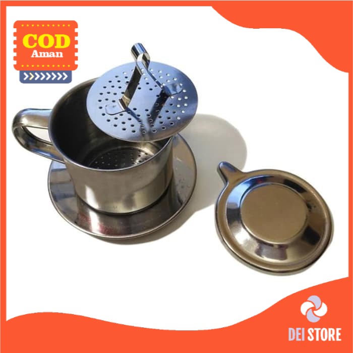 Set Gelas Filter Saringan Kopi Vietnam Hasil Ekstraksi Kental Pekat Tanpa Ampas Desain Simple