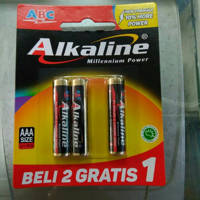 Baterai battery Alkaline ABC AAA A3 3 Pcs 2+1