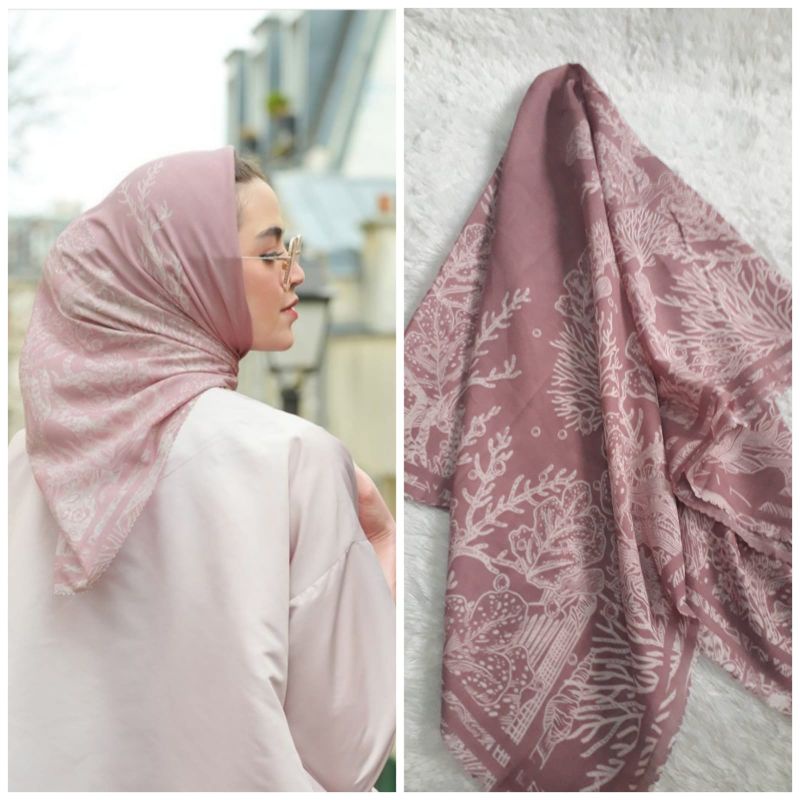 Kerudung Voal/ kerudung hijab motif Deenay kw/ Kerudung hijab polos/ Kerudung hijab bahan halus adem