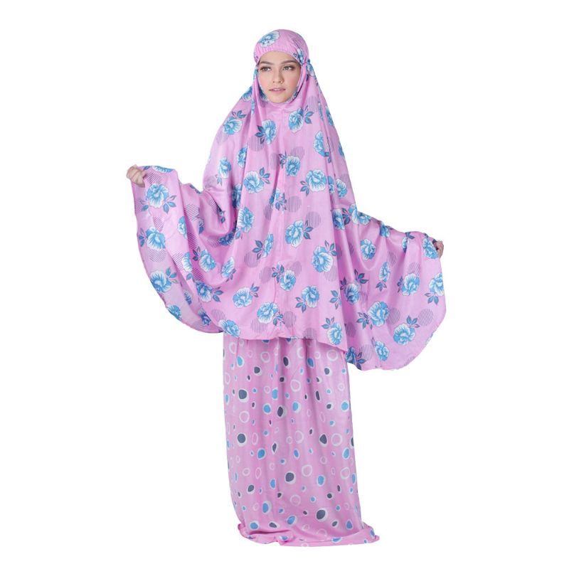 Mukena Sholat Wanita Dewasa Rayon Bali Premium Cantik Adem Ungu