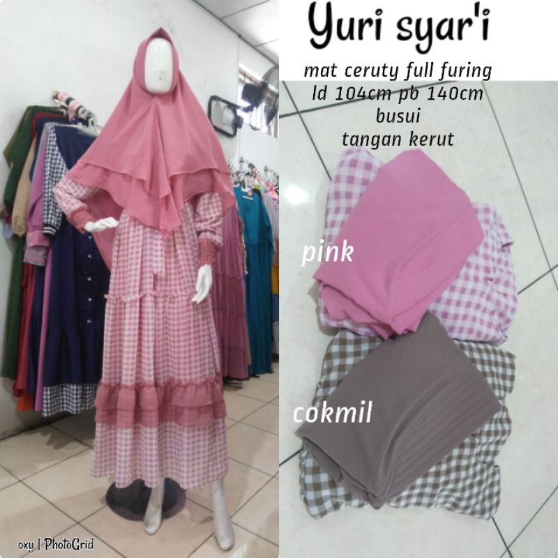 Yuri syar'i / gamis ceruty / gamis set