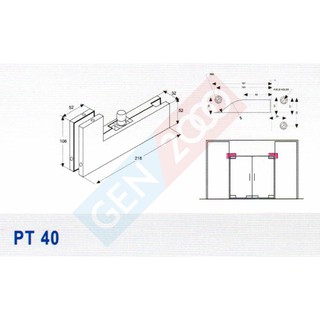 Patch Fitting Kolf PT 40 Fitting Atas Penjepit  Kaca Pada 