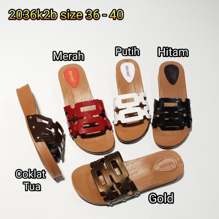 jelly sandal bara bara slop sendal wanita slip karet import barabara cewek 2036k2b