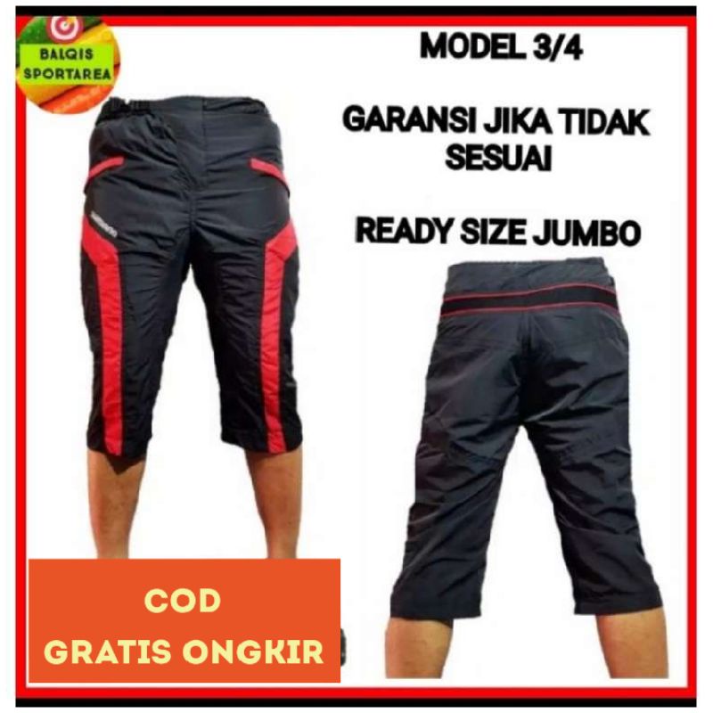 BIG SIZE JUMBO Celana sepedah gowes 3/4 PADDING busa - Celana bersepeda gowes MTB jumbo 3/4 padding