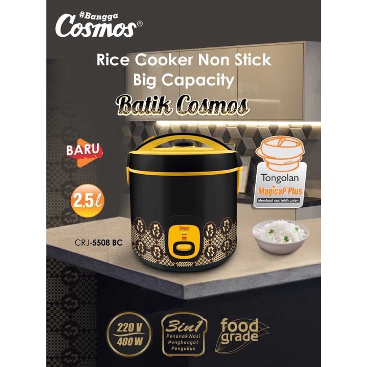 Magic Com 2,5 Liter COSMOS CRJ 5508 BC Rice Cooker Penanak Nasi