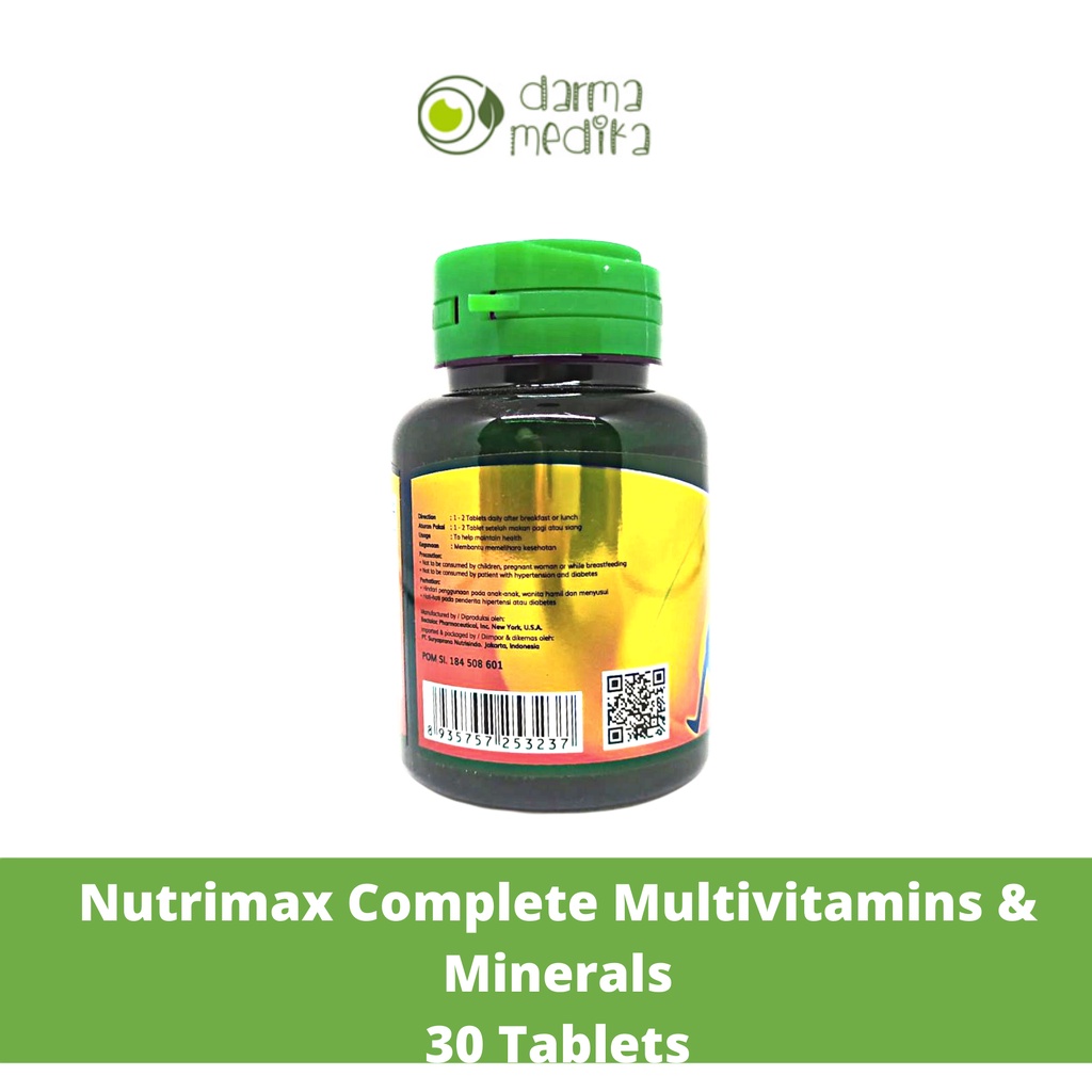 Nutrimax Complete Multivitamins &amp; Minerals 30 tablets 30tablets