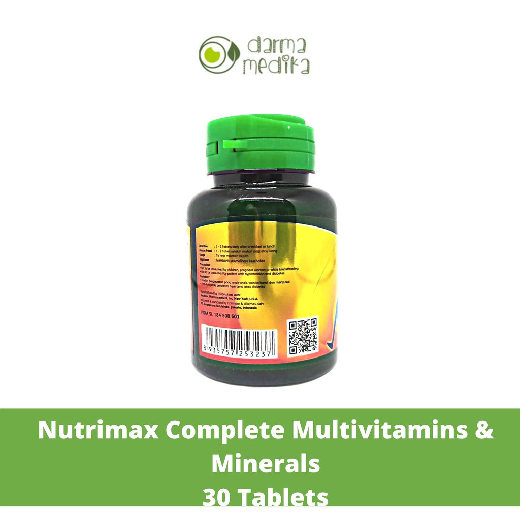 Nutrimax Complete Multivitamins &amp; Minerals 30 tablets 30tablets