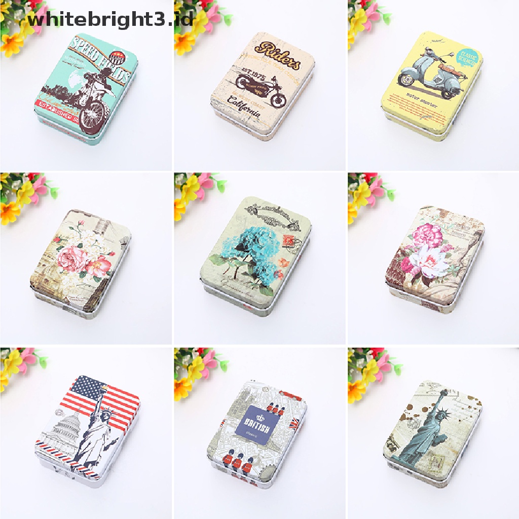 (whitebright3.id) Kotak Kaleng Penyimpanan Perhiasan / Permen / Koin Motif Kartun