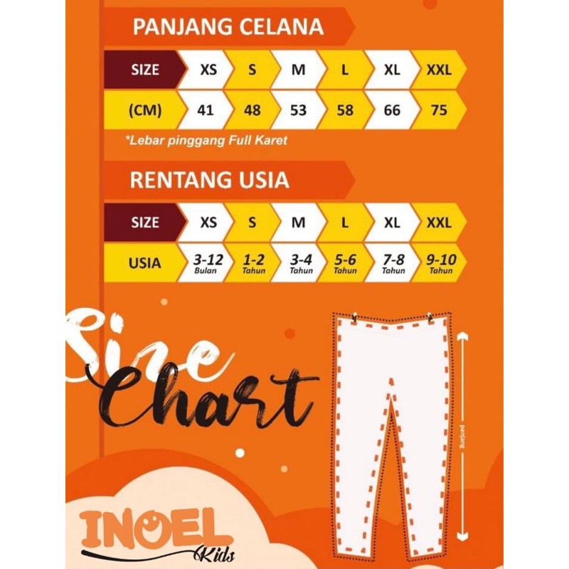 Inoel Kids Legging Anak Perempuan Motif Lucu - Leging Harian Spandex - Lagging Usia Sampai 10 Tahun