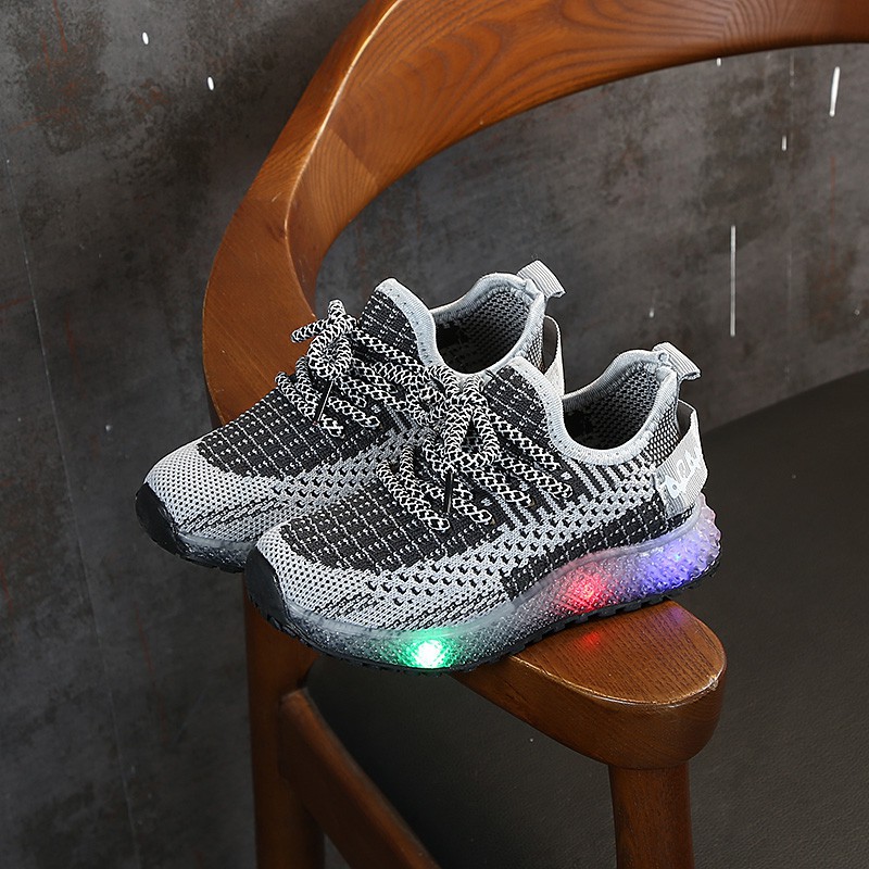SEPATU SNEAKERS ANAK LAKI-LAKI dan PEREMPUAN Nyala lampu led SIZE 21-30 USIA 1 2 3 4 5 6 tahun VO 07