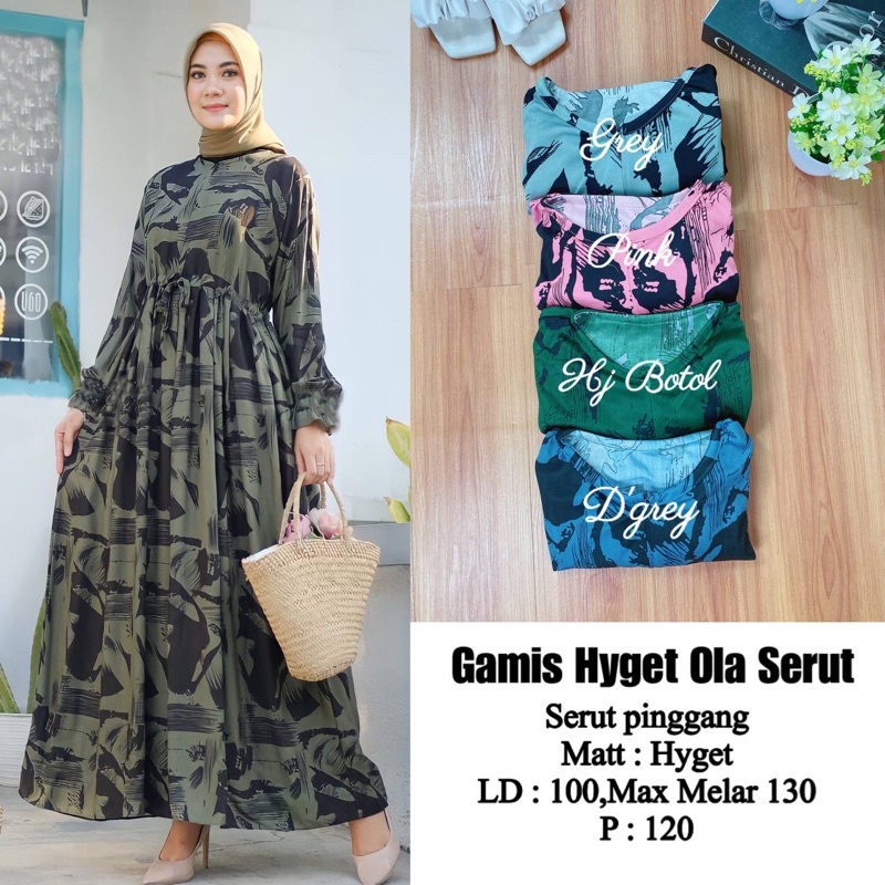 Termurah Gamis Hyget Ola Serut