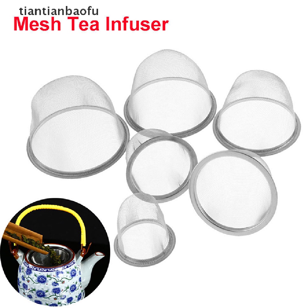 Saringan Infuser Daun Teh Bahan Stainless Steel Mesh Dapat Digunakan Kembali