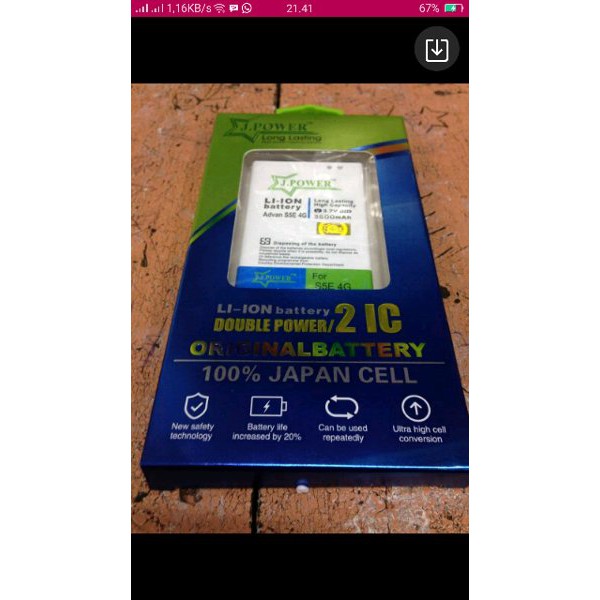 DIJUAL Baterai Advan S5e 4G 3600Mah Jpower Double IC j Power s50k