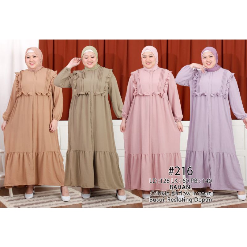 COD gamis jumbo polos Ld 128cm