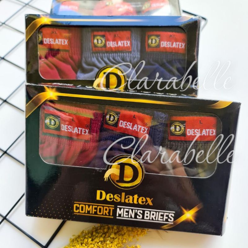 CD / Celana Dalam Pria Dewasa Deslatex Box Isi 3 Pcs