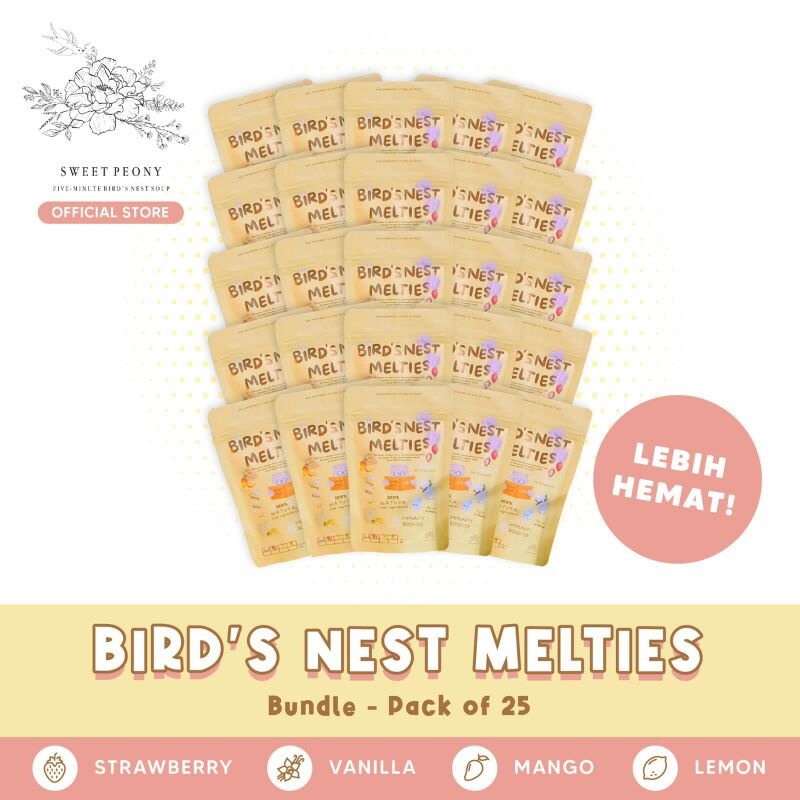 

NatureNest Bird's Nest Melties (snack anak isi sarang burung) Bundle is 25