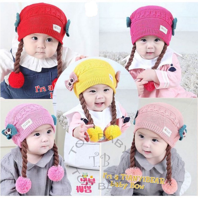 Topi Bayi Anak Rajut Kepang - 4667