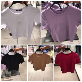  ZARA  CROPPED T SHIRT  NEW Shopee Indonesia 