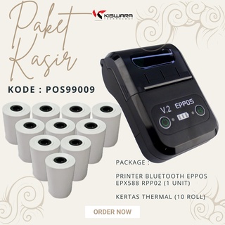 Paket Printer Bluetooth EPPOS RPP02 (Baterai) + 10 Roll Kertas