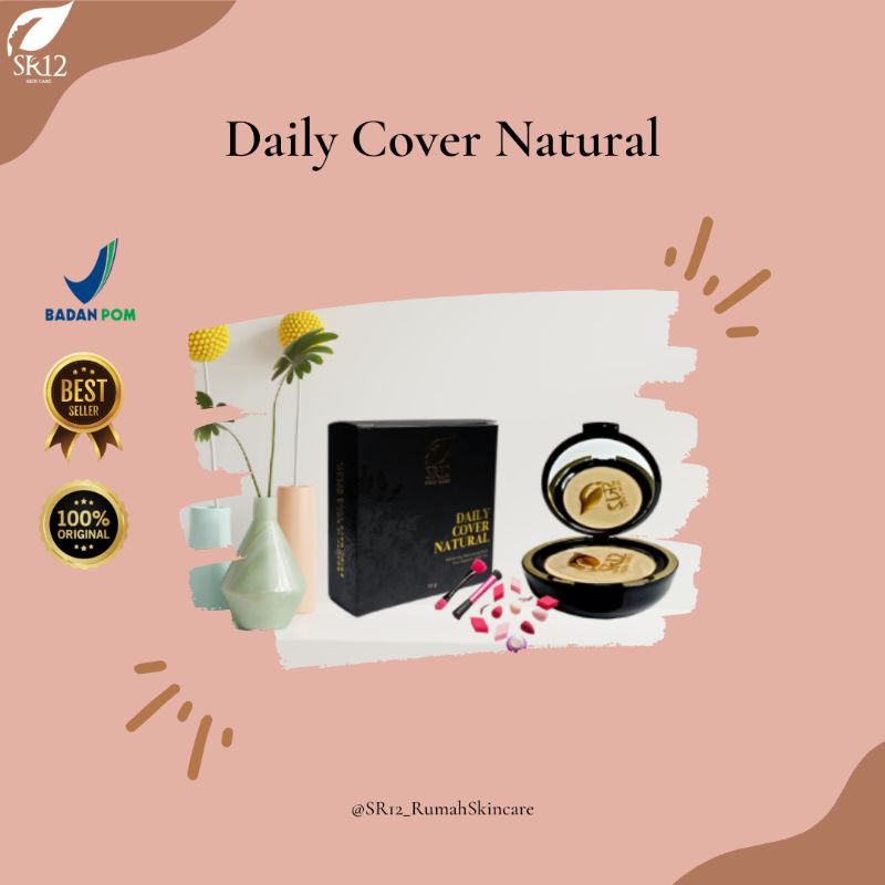 Bedak padat original natural SR12 Daily cover natural Bedak Sfp 15 Bedak halal dan bpom Menutupi bek
