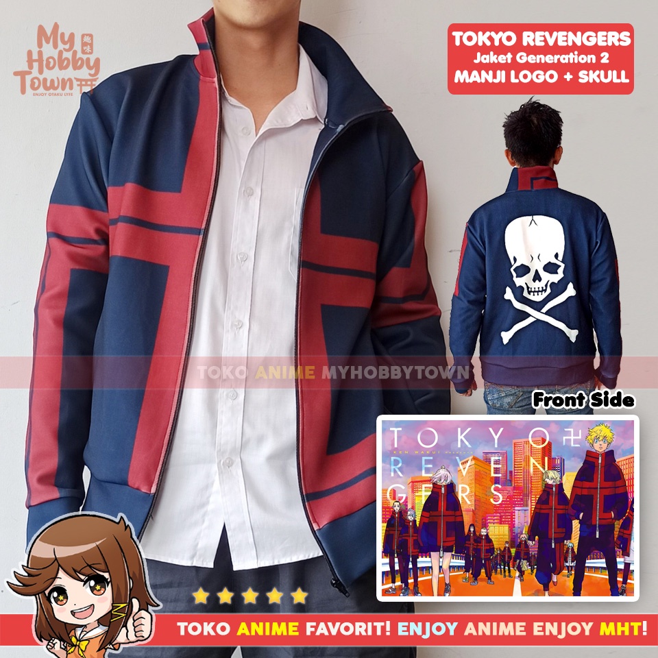 Jaket Anime Full Print Tokyo Revengers Manji Skull Generation 2 Senju Kawaragi Takemichi Hanagaki Chifuyu Matsuno