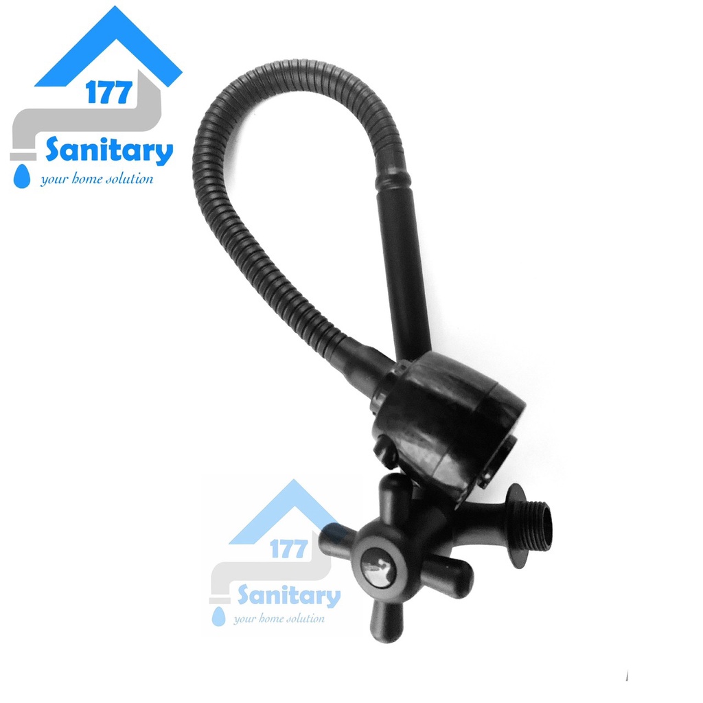 Kran air Angsa Fleksibel Minimalis HITAM BL- Keran sink 2in1 black wastafel bak cuci piring dapur kitchen faucet flexible