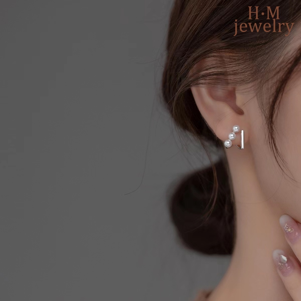 Anting Tusuk Gantung Desain Geometri Hias Mutiara Gaya Simple Compact Untuk Wanita 2022