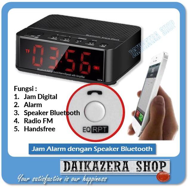 Jam Alarm Dengan Speaker Bluetooth