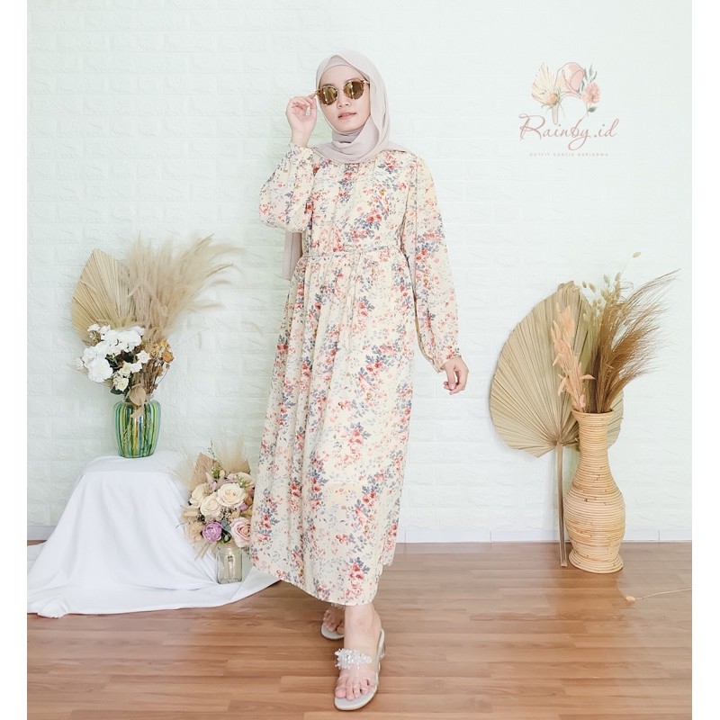 Shabby Dress | Gamis motif bunga | Gamis Bangkok | Baju gamis wanita murah