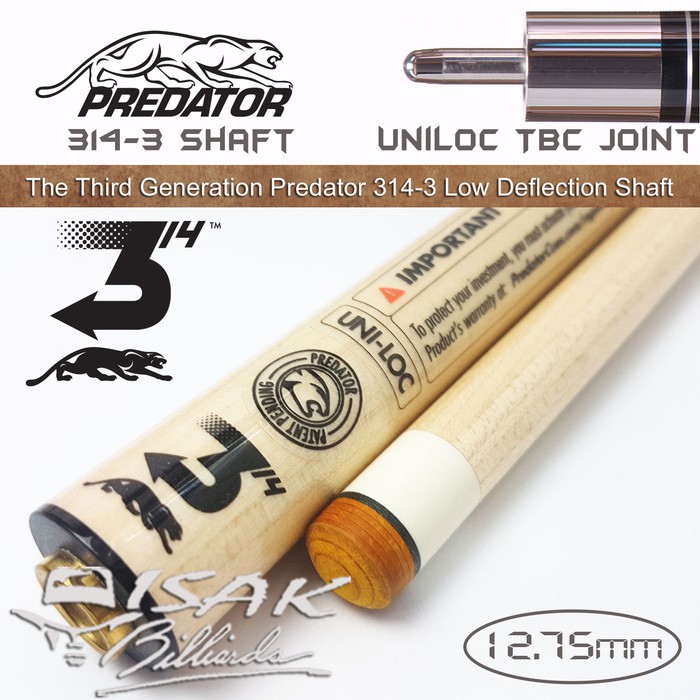 Predator 314-3 TBC Shaft - Uniloc Low Deflection Billiard Stick Biliar